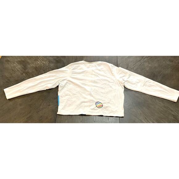 Vintage Michael Simon Easter Bunny Eggs Thin Cardigan White Sweater Large L - Picture 11 of 13